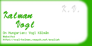 kalman vogl business card
